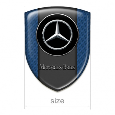 Mercedes Benz Logo Emblem Navy Blue carbon Silver Logo 