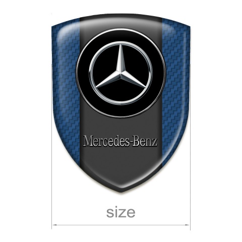 Mercedes Benz Logo Emblem Navy Blue carbon Silver Logo 