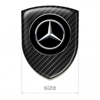 Mercedes Tuning Emblem Premium Quality Black carbon Silver Logo 