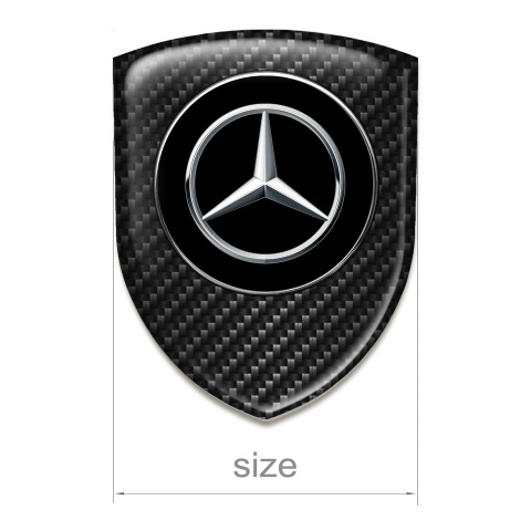 Mercedes Tuning Emblem Premium Quality Black carbon Silver Logo 