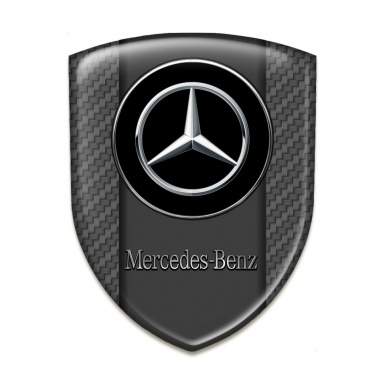 Mercedes Benz Self Adhesive Emblem Logo Carbon Base and Double Circle Logo 