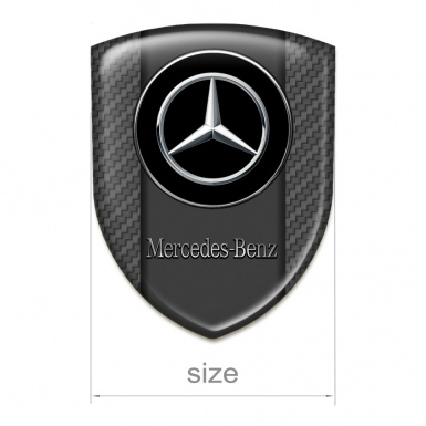 Mercedes Benz Self Adhesive Emblem Logo Carbon Base and Double Circle Logo 