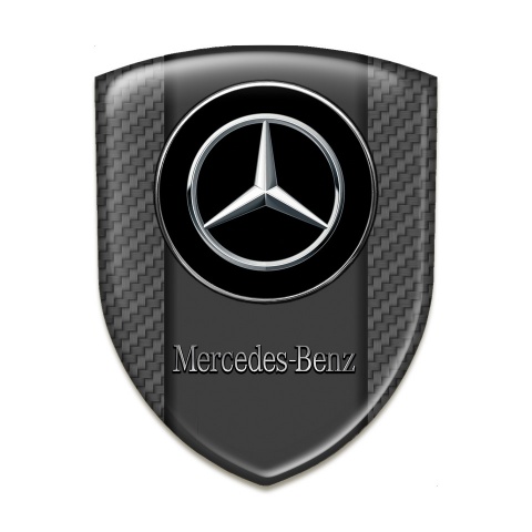 Mercedes Benz Self Adhesive Emblem Logo Carbon Base and Double Circle Logo 