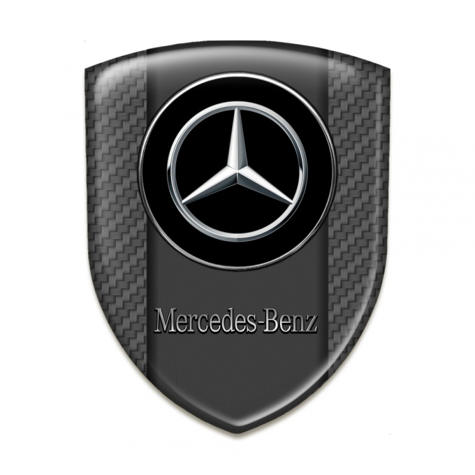 Mercedes Benz Self Adhesive Emblem Logo Carbon Base and Double Circle Logo 