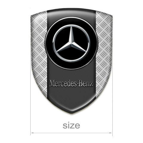 Mercedes Benz Domed Emblem Mesh Effect base and Double Circle Logo 