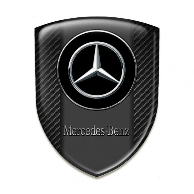 Mercedes Benz Silicone Emblem dark carbon and Double Circle logo 