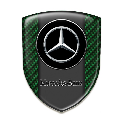 Mercedes Benz Resin Sticker Green Carbon ant Double Circle Logo 