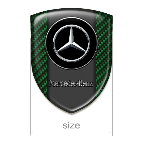 Mercedes Benz Resin Sticker Green Carbon ant Double Circle Logo 