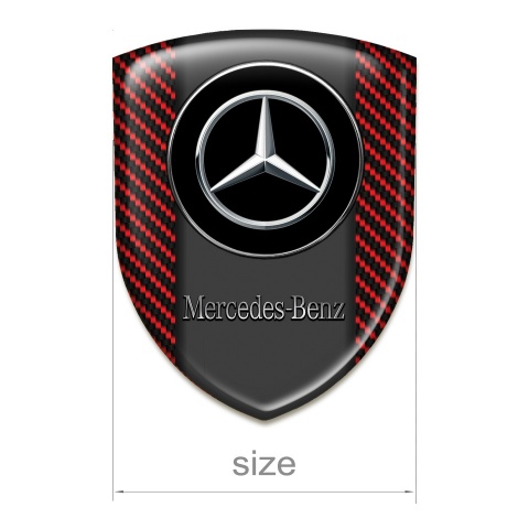 Mercedes Benz Emblem Exterior red carbon Base and double Circle Logo 