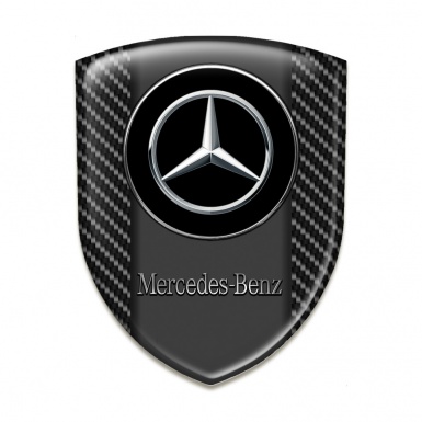 Mercedes Benz Emblem Interior Black Carbon and Double Circle Logo 