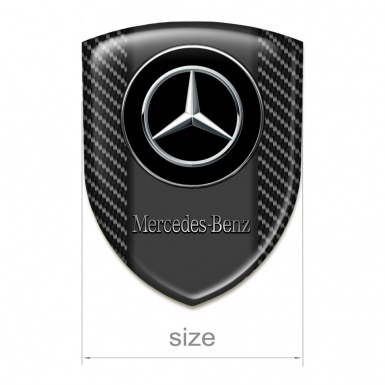 Mercedes Benz Emblem Interior Black Carbon and Double Circle Logo 