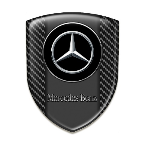 Mercedes Benz Emblem Interior Black Carbon and Double Circle Logo 