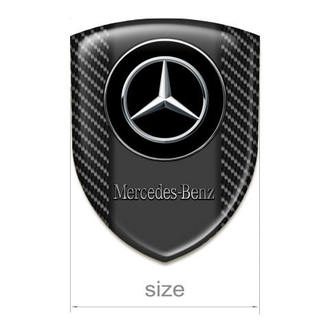 Mercedes Benz Emblem Interior Black Carbon and Double Circle Logo 