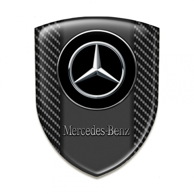 Mercedes Benz Emblem Interior Black Carbon and Double Circle Logo 