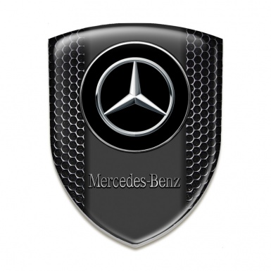 Mercedes Benz Tuning Emblem Perforated Steel Base Doble Circle Logo 