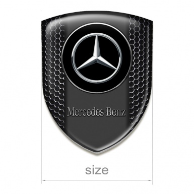 Mercedes Benz Tuning Emblem Perforated Steel Base Doble Circle Logo 