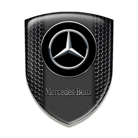 Mercedes Benz Tuning Emblem Perforated Steel Base Doble Circle Logo 