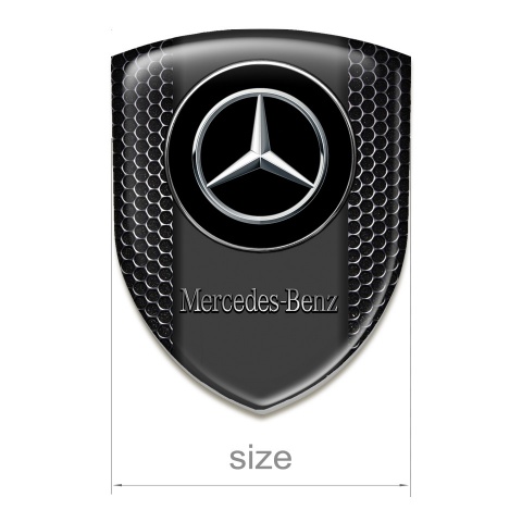 Mercedes Benz Tuning Emblem Perforated Steel Base Doble Circle Logo 