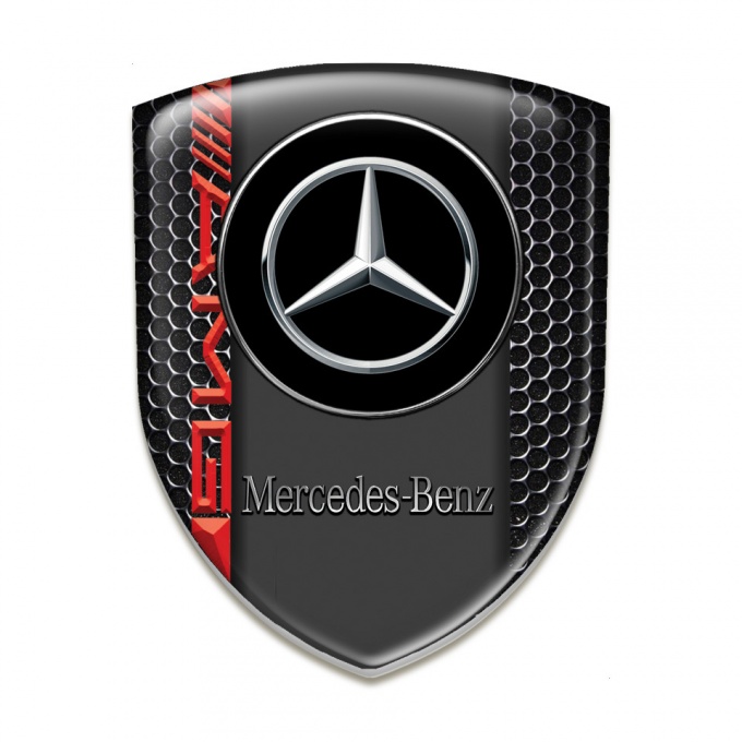 Mercedes Benz Car Accessories Badge Perforated Steel Base Amg Style 