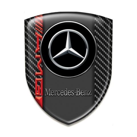 Mercedes Benz Self Adhesive Car logo Emblem Black carbon Base AMG Style 