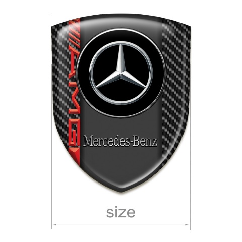 Mercedes Benz Self Adhesive Car logo Emblem Black carbon Base AMG Style 