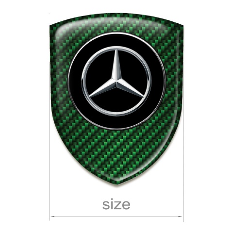 Mercedes Car Interior Badge Green Carbon Design Silver Logo 