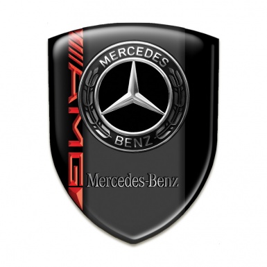 Mercedes Benz Silicone Car Decal Badge Black Print AMG Style 