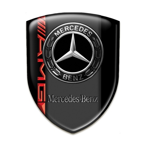 Mercedes Benz Silicone Car Decal Badge Black Print AMG Style 
