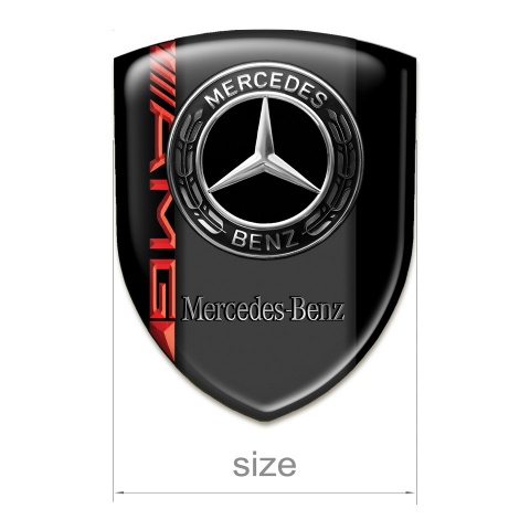 Mercedes Benz Silicone Car Decal Badge Black Print AMG Style 