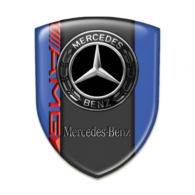 Mercedes Benz Auto Emblem Blue Base and Amg Logo 