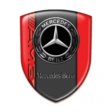 Mercedes Benz Emblem Badge Logo Red Base AMG style 