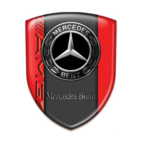 Mercedes Benz Emblem Badge Logo Red Base AMG style 