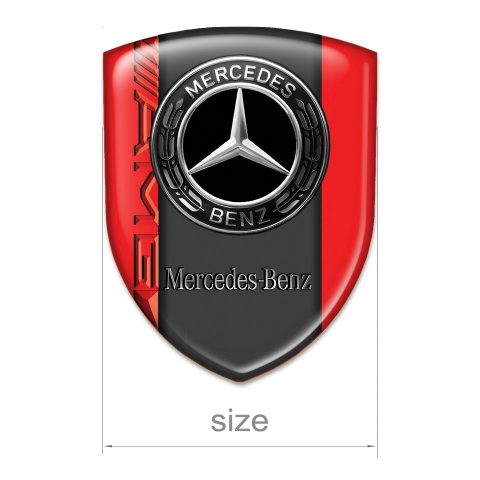 Mercedes Benz Emblem Badge Logo Red Base AMG style 