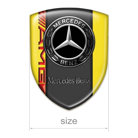 Mercedes Benz Logo Emblem Yellow Base and AMG style 