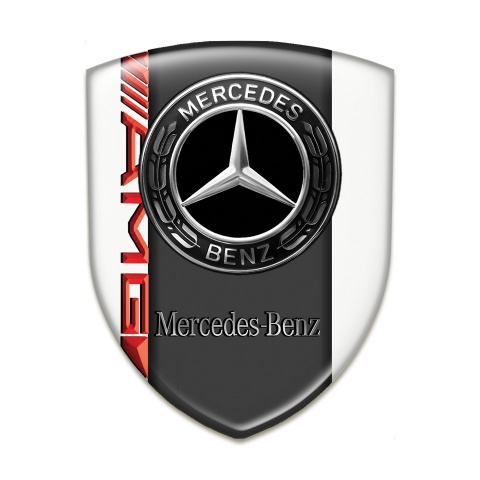 Mercedes Benz Tuning Emblem White Print Amg Style 