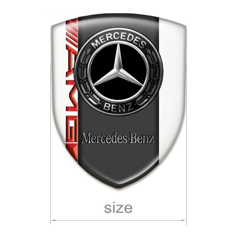 Mercedes Benz Tuning Emblem White Print Amg Style 
