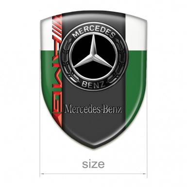 Mercedes Benz Self Adhesive Emblem Logo Green White Base AMG Style 