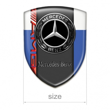 Mercedes Benz Silicone Emblem Blue White Print and AMG Style 