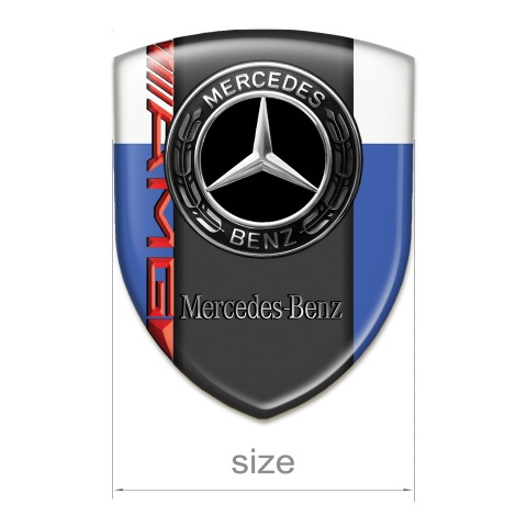 Mercedes Benz Silicone Emblem Blue White Print and AMG Style 