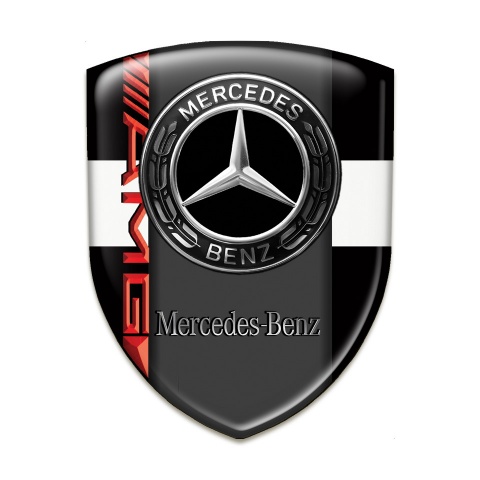 Mercedes Benz Emblem Interior Black With White Tape base AMG Style 