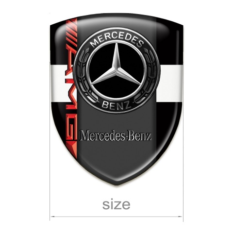 Mercedes Benz Emblem Interior Black With White Tape base AMG Style 