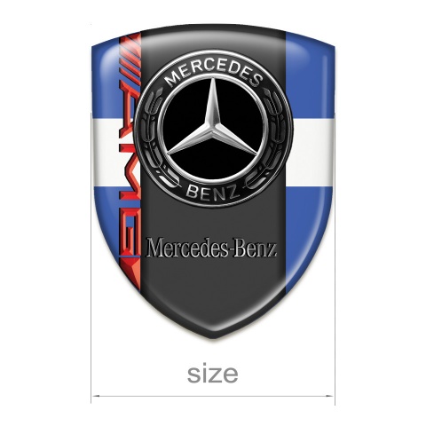 Mercedes Benz Tuning Emblem Blue with White Tape AMG Style 