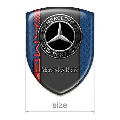 Mercedes Benz Self Adhesive Car logo Emblem Navy Blue Carbon Base AMG Style 