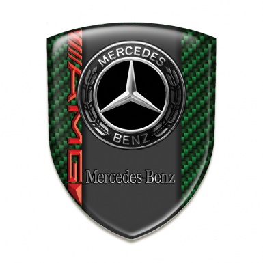 Mercedes Benz Auto Emblem Green Carbon AMG Style 