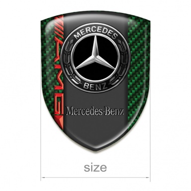 Mercedes Benz Auto Emblem Green Carbon AMG Style 