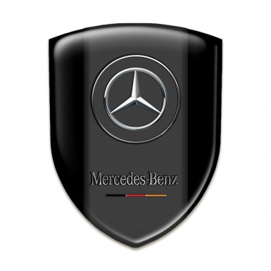 Mercedes Benz Resin Sticker Black Base Classic Logo 