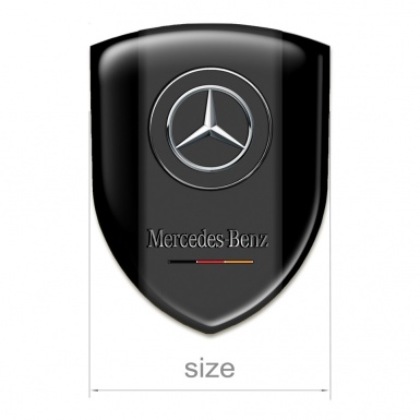 Mercedes Benz Resin Sticker Black Base Classic Logo 