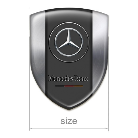 Mercedes Benz 3D Gel Emblem Silver Base Classic Logo 