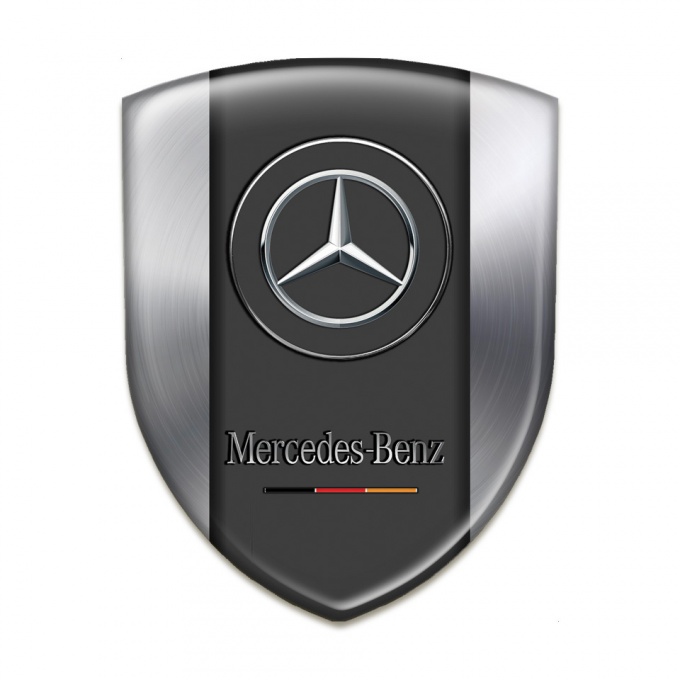 Mercedes Benz 3D Gel Emblem Silver Base Classic Logo 