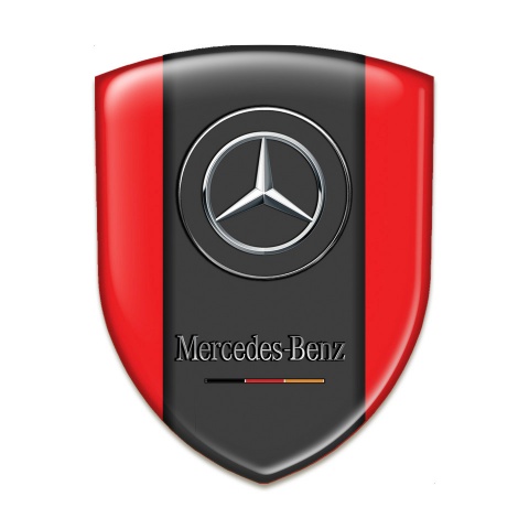 Mercedes Benz Tuning Emblem Red Base Classic Logo 